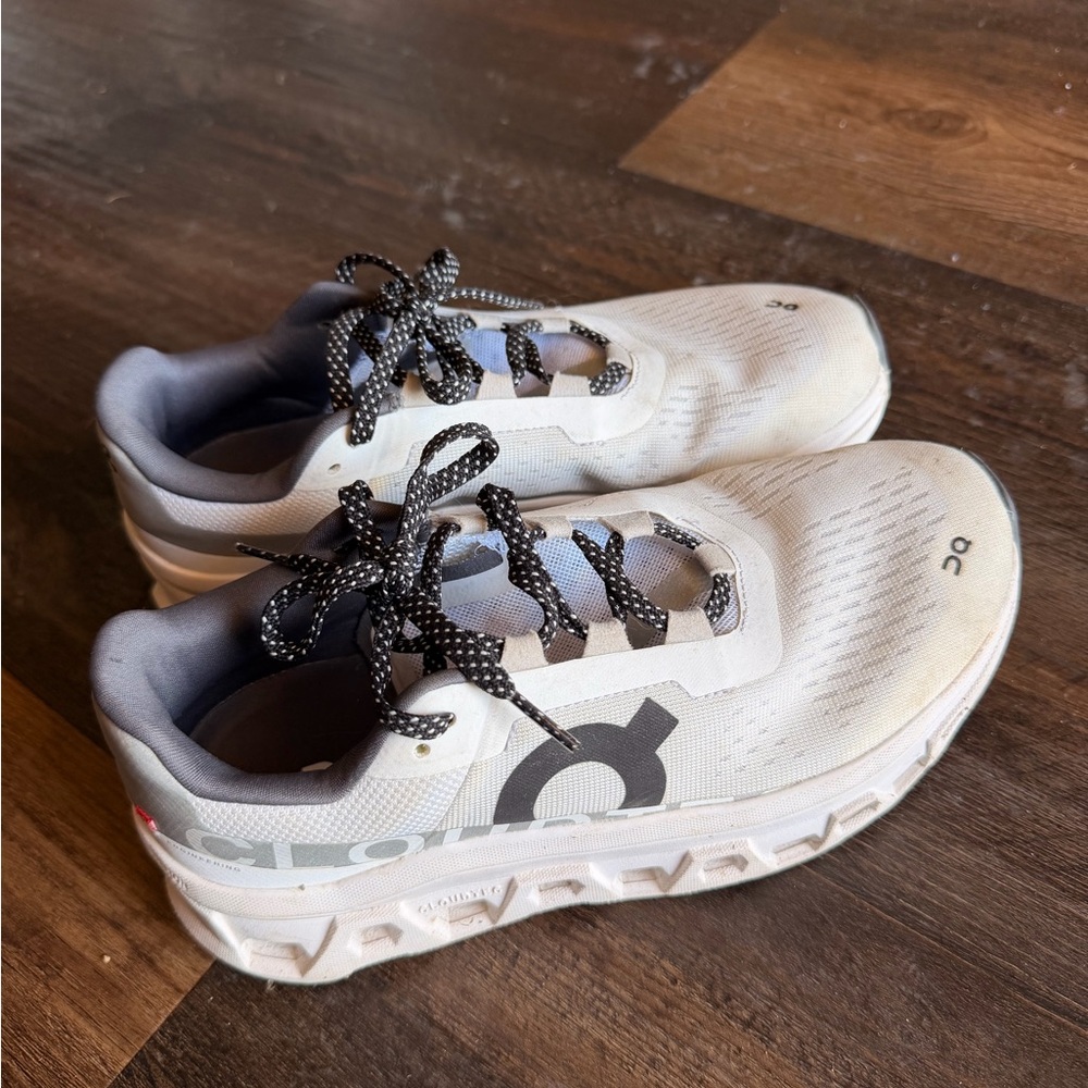 On Running Women's Cream and Black Athletic Shoes